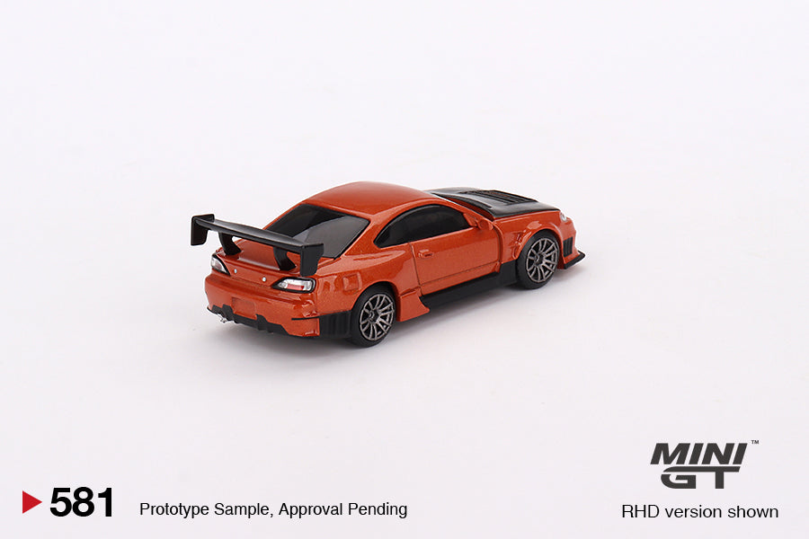 Mini GT Nissan Silvia S15 D-MAX Metallic Orange (RHD) 1/64 Scale