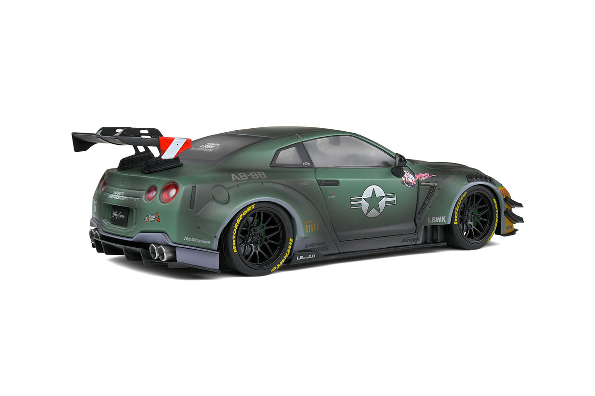 Solido NISSAN GT-R (R35) W/ LIBERTY WALK BODY KIT 2.0 ARMY FIGHTER – 2022 1/18 Scale