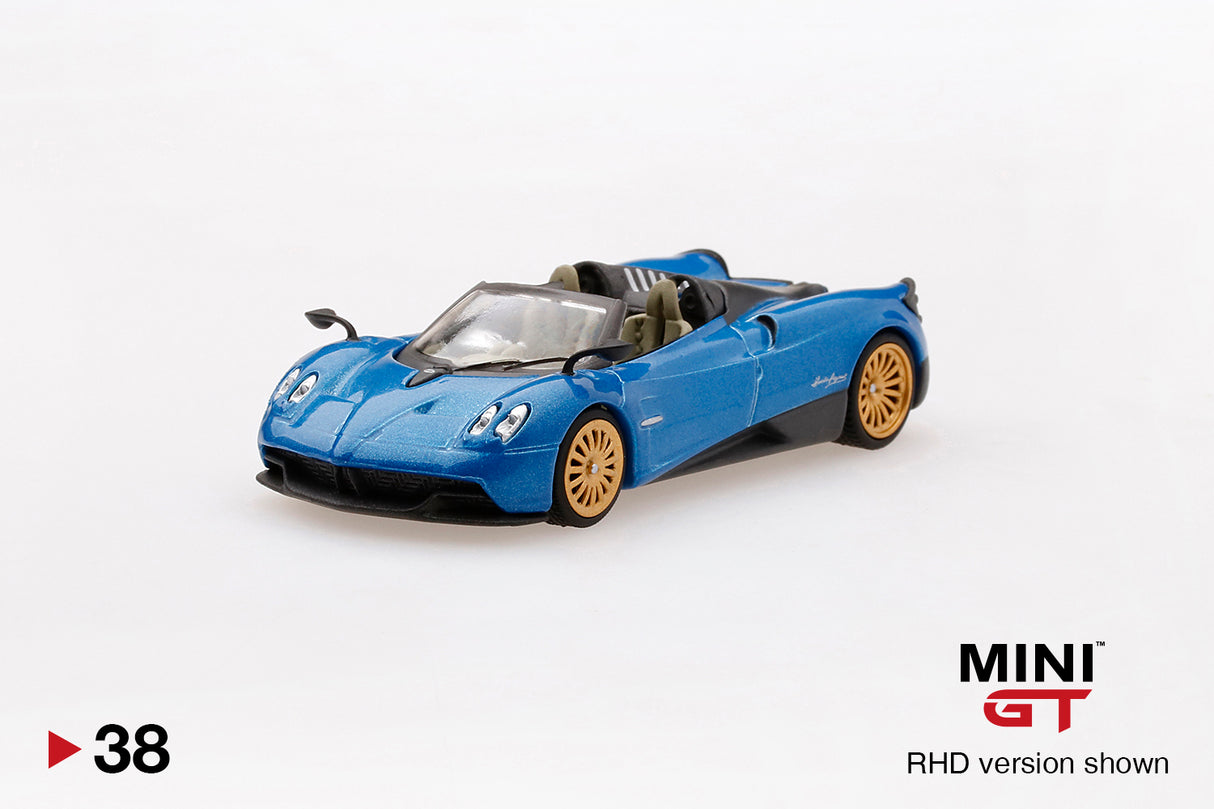 Mini GT Pagani Huayra Roadster Blue Francia (RHD) 1/64 Scale
