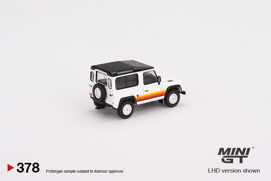 Mini GT Land Rover Defender 90 Wagon White (LHD) 1/64 Scale