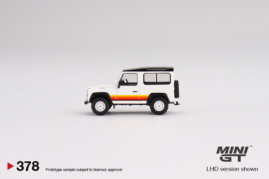Mini GT Land Rover Defender 90 Wagon White (LHD) 1/64 Scale