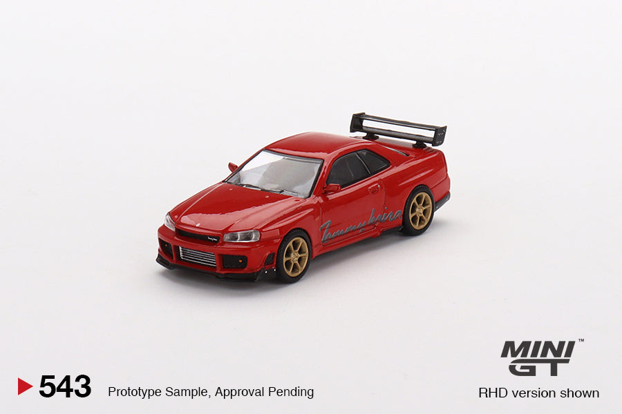 Mini GT Nissan GT-R (R34) TOMMYKAIRA R-Z Red (RHD) 1/64 Scale