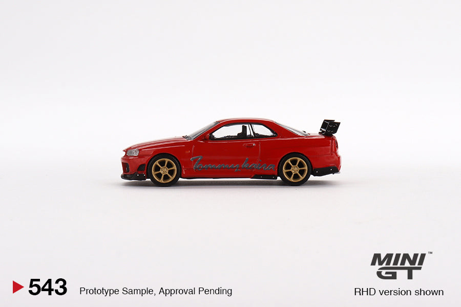 Mini GT Nissan GT-R (R34) TOMMYKAIRA R-Z Red (RHD) 1/64 Scale