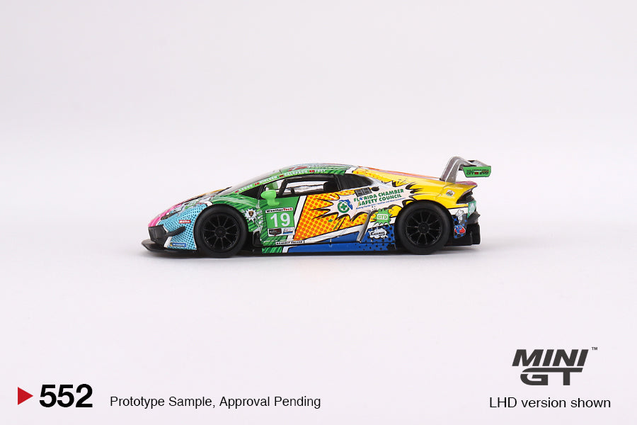 Mini GT Lamborghini Huracán GT3 EVO #19 GEAR Racing 2020 IMSA Daytona 24 Hrs 1/64 Scale