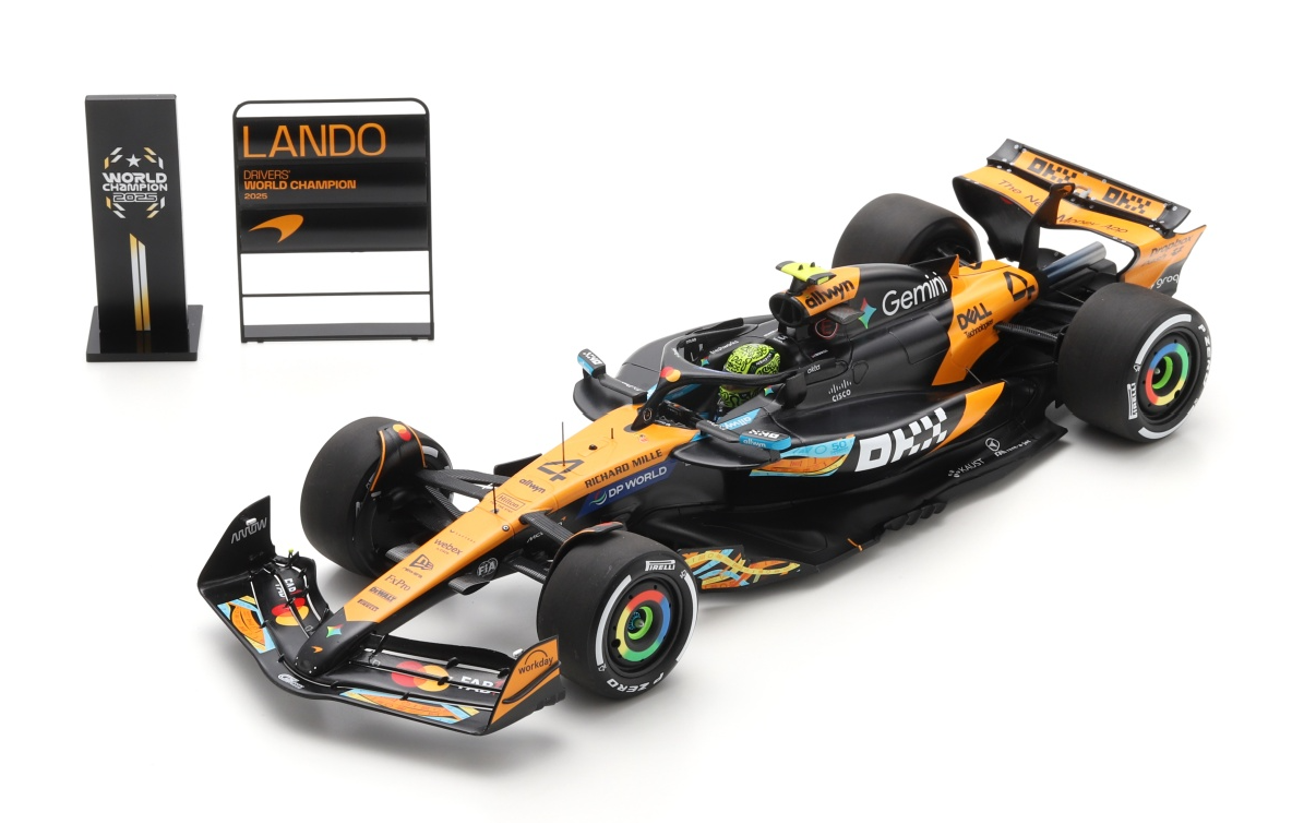 Spark McLaren MCL39 #4 Lando Norris Abu Dhabi F1 GP 2025 F1 Drivers' World Champion 1/18 Scale 18S1118