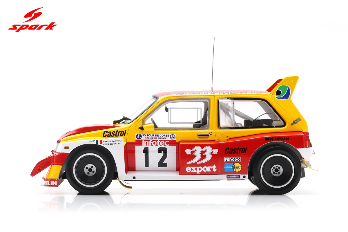 Spark MG Metro 6R4 #12 Auriol / Occelli Tour de Corse 1986 1/18 Scale 18S797