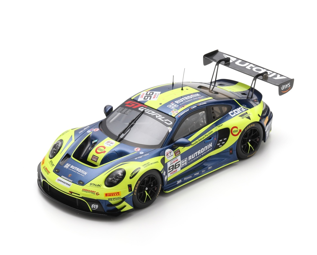 Spark Porsche 911 GT3 R #96 Rutronik Racing Second Place 24Hrs Spa 2025 1/18 Scale