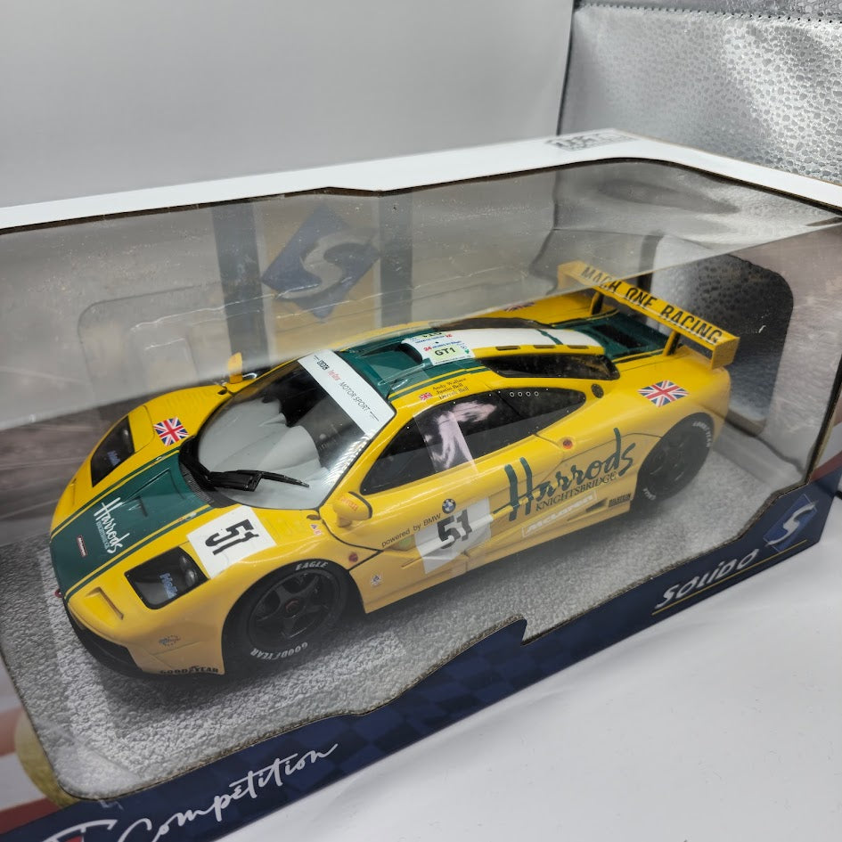 Solido McLaren F1 GT-R Short Tail 24H Le Mans 1995 - Harrods 1/18 Scale