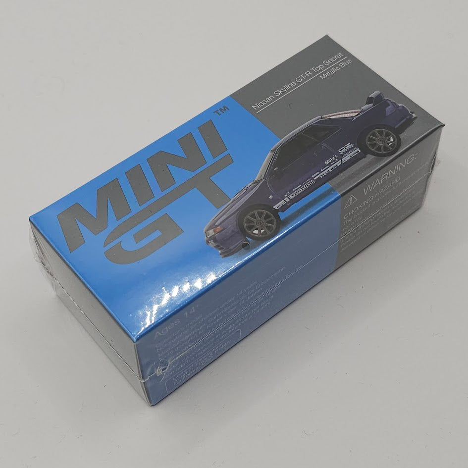 Mini GT Nissan Skyline GT-R Top Secret VR32 Metallic Blue (RHD) 1/64 Scale