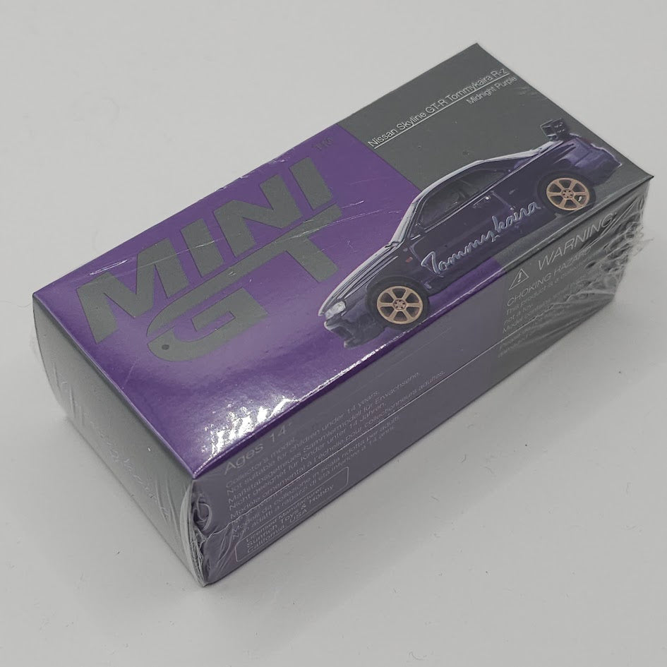 Mini GT Nissan Skyline GT-R (R34) Tommykaira R-Z Midnight Purple (RHD) 1/64 Scale