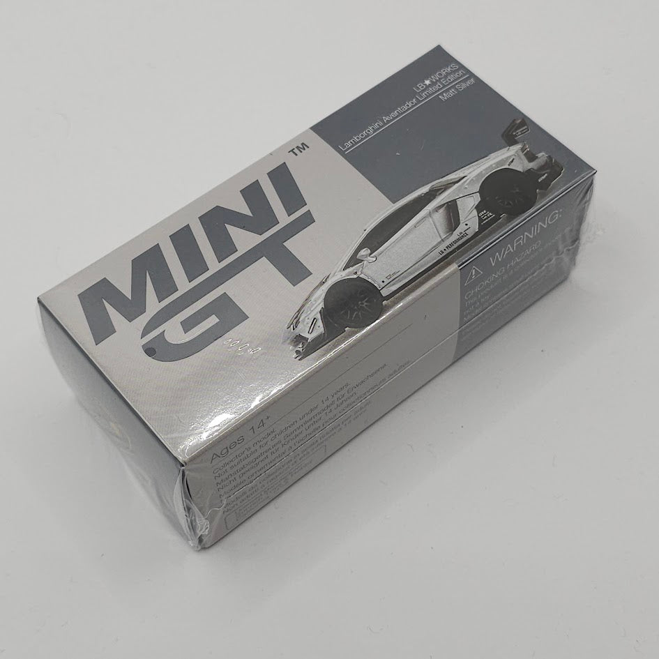 Mini GT LB★WORKS Lamborghini Aventador Limited Edition Matt Silver 1/64 Scale