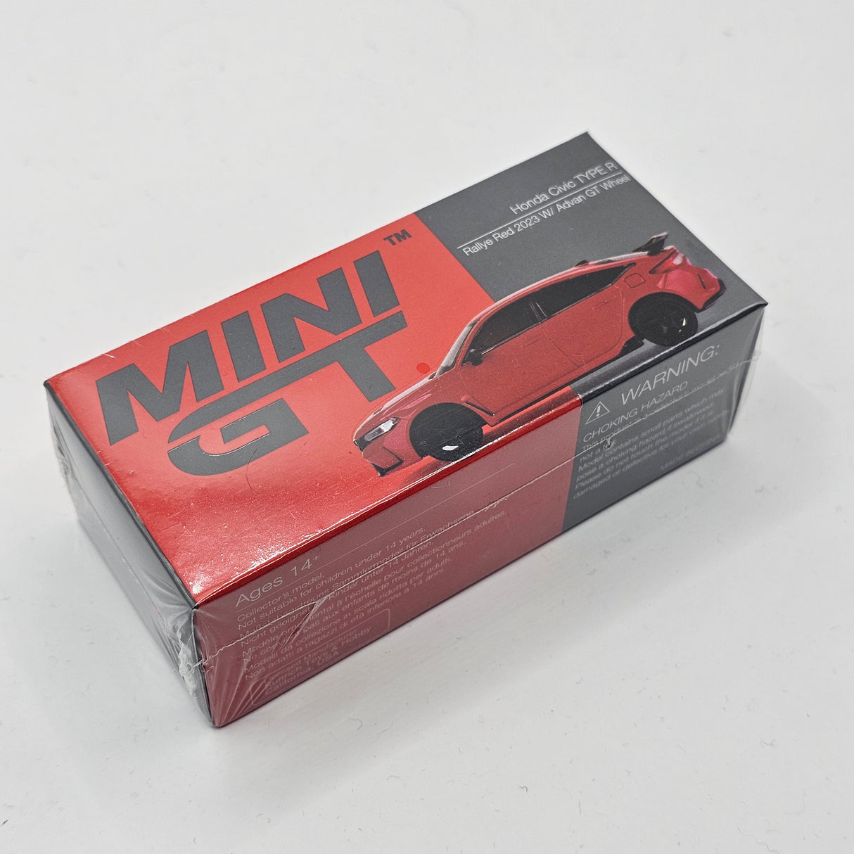 Mini GT Honda Civic Type R Rallye Red 2023 W/Advan GT Wheel (RHD) 1/64 Scale