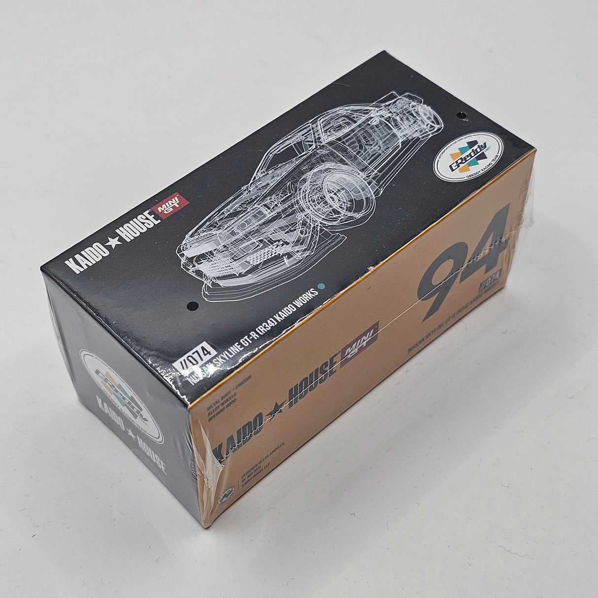 Mini GT x Kaido House Nissan Skyline GT-R (R34) Kaido Works Greddy V1 1/64 Scale