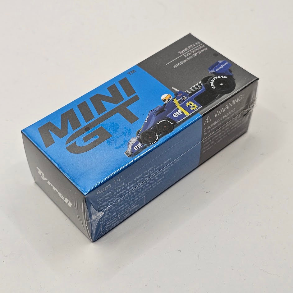 Mini GT Tyrrell P34 #3 Jody Scheckter 1976 Swedish GP Winner 1/64 Scale