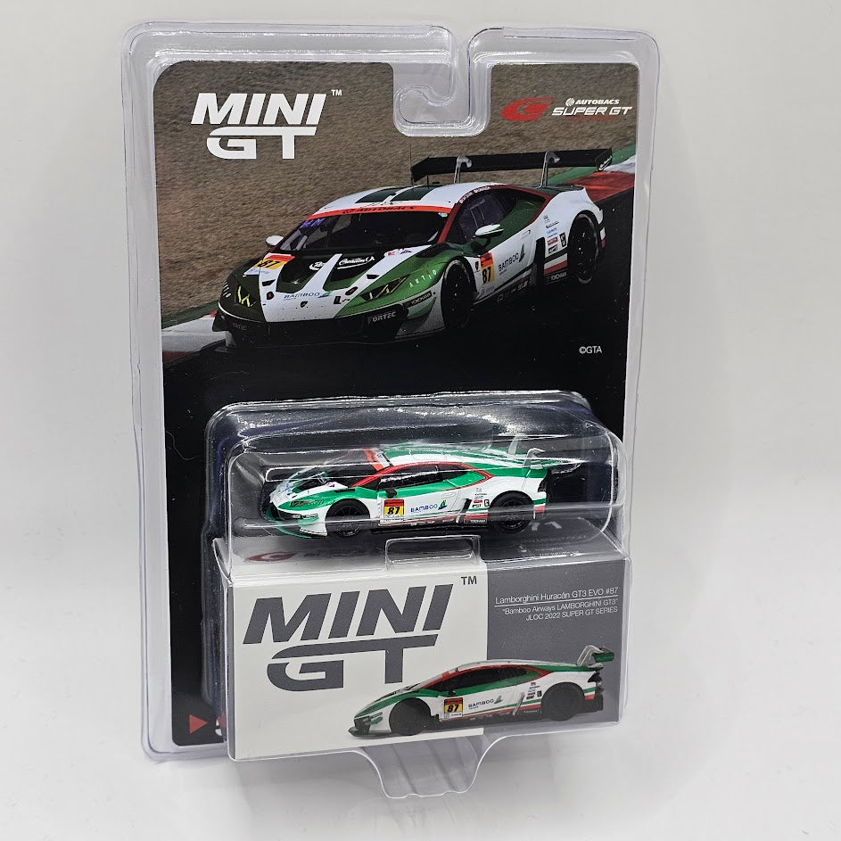 Mini GT Lamborghini Huracan GT3 Evo No.87 Jloc 2022 Super GT Series (Japan Exclusive) 1/64 Scale