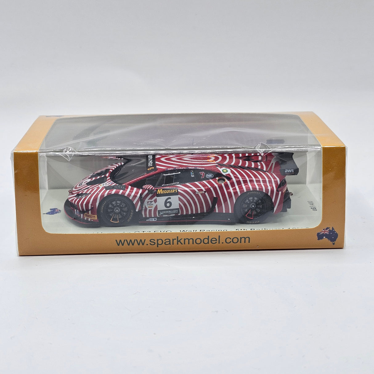 Spark Lamborghini Huracan GT3 EVO Team Wall Racing N.6 5Th 12H Bathurst 2022 1/43 Scale