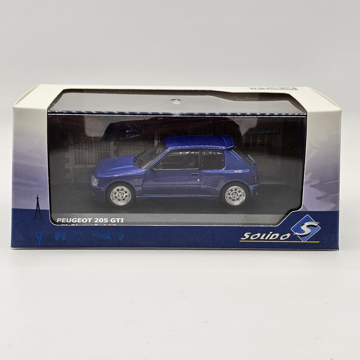 Solido Peugeot 205 GTI Dimma Body Kit 1989 Metallic Blue 1/43 Scale
