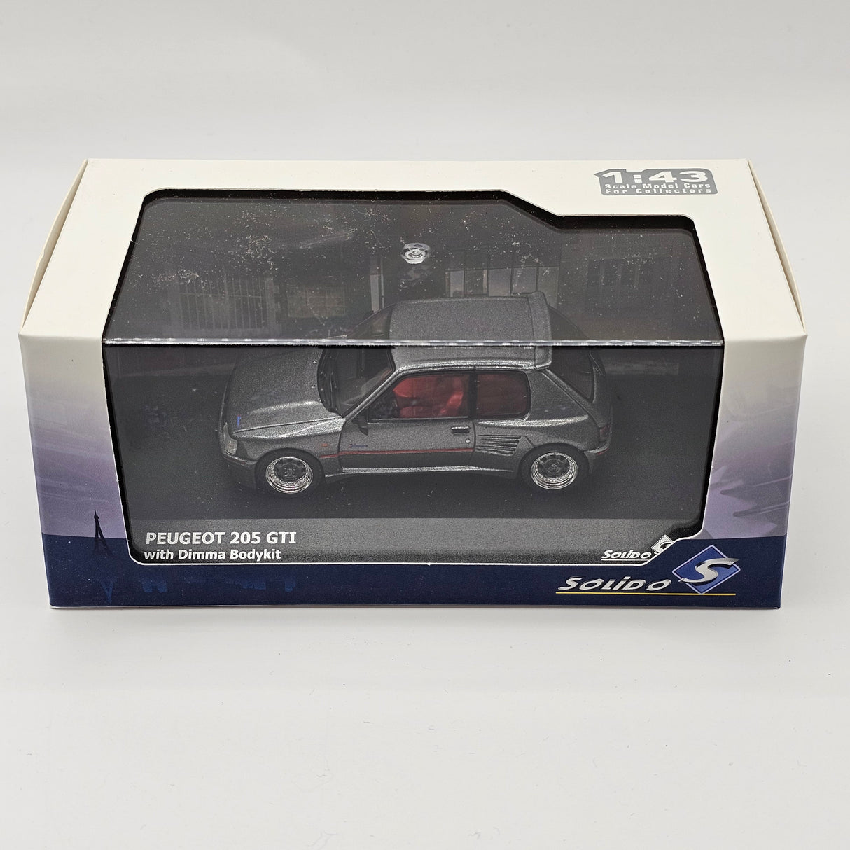 Solido Peugeot 205 GTI Dimma Body Kit 1988 Metallic Grey 1/43 Scale
