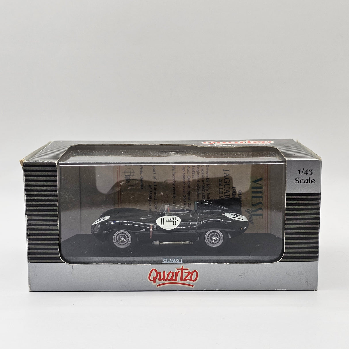 Quartzo Jaguar D Type #14 Second Place Le Mans 1954 1/43 Scale