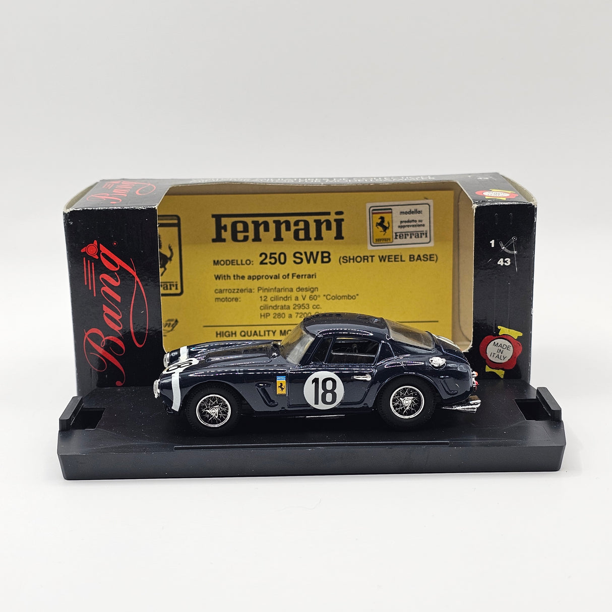 Bang Models Ferrari 250 SWB #18 Le Mans 1961 1/43 Scale