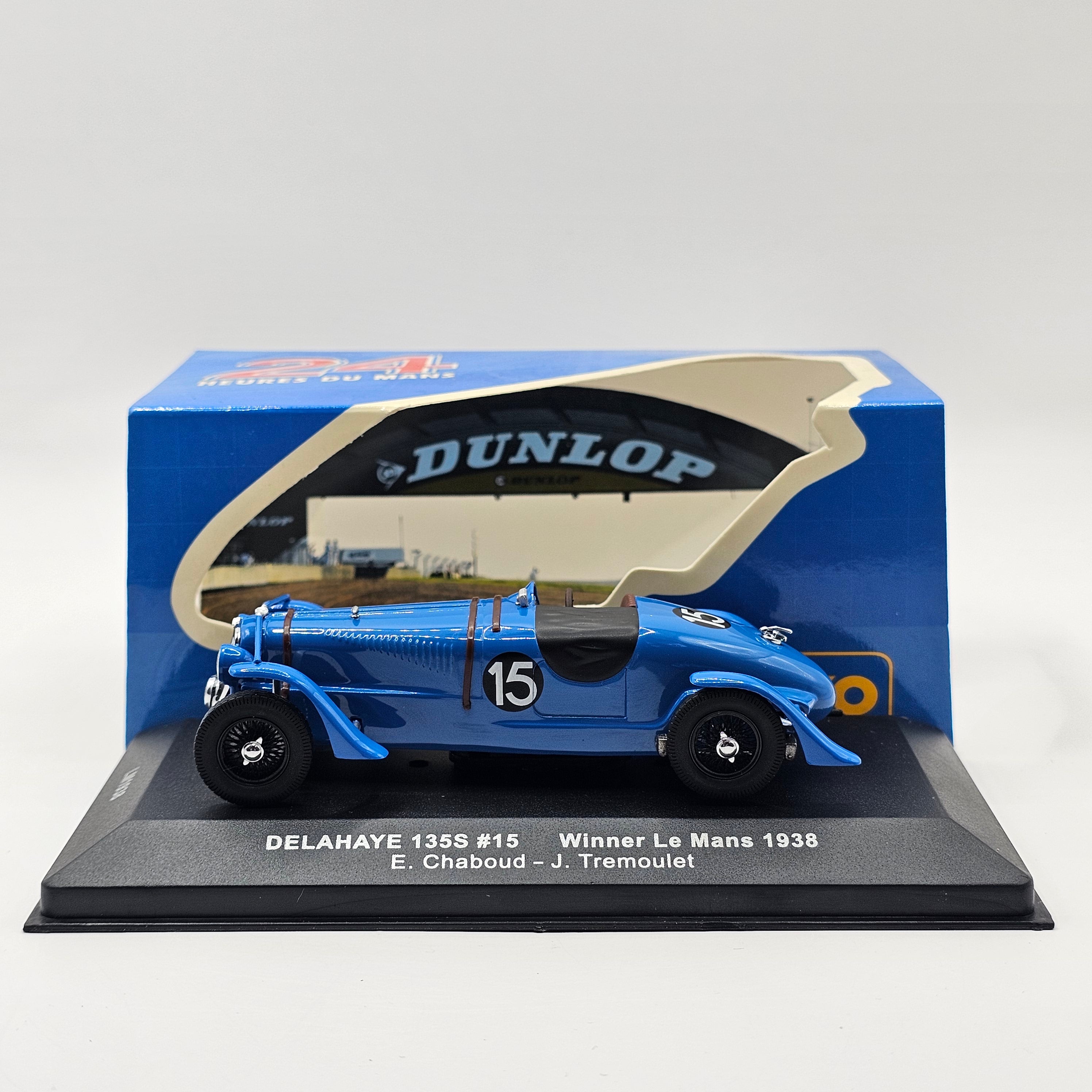 DELAHAYE 135 CS N.15 WINNER LM 1938 E.CHABOUD-J.TREMOULET 1:43 REPROD