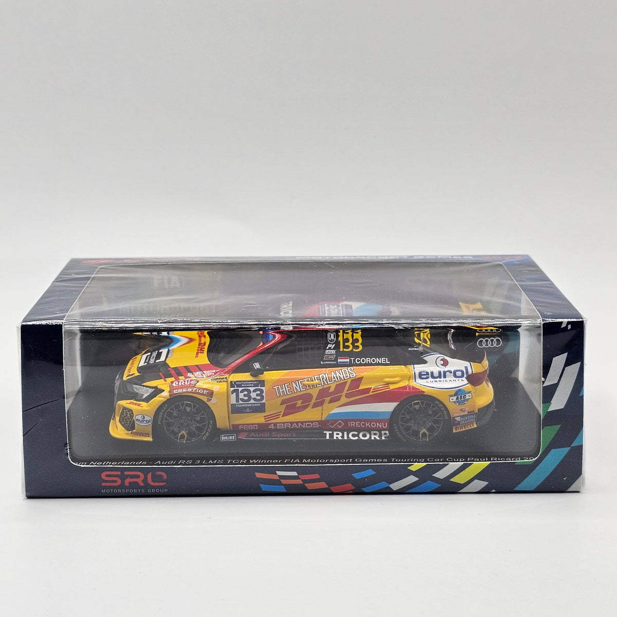 Miniature Spark Audi RS3 LMS TCR N°133 – Équipe Netherlands – Vainqueur FIA 2022 – Échelle 1/43