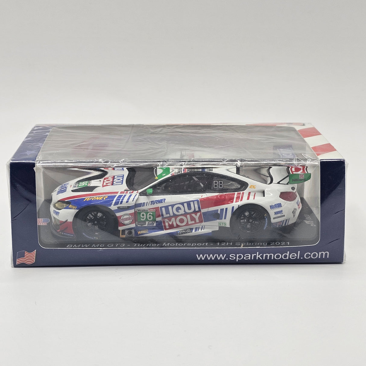 Spark BMW M6 GT3 #96 Turner Motorsport 12H Sebring 2021 Auberlen/Foley/Read (300pcs) 1/43 Scale