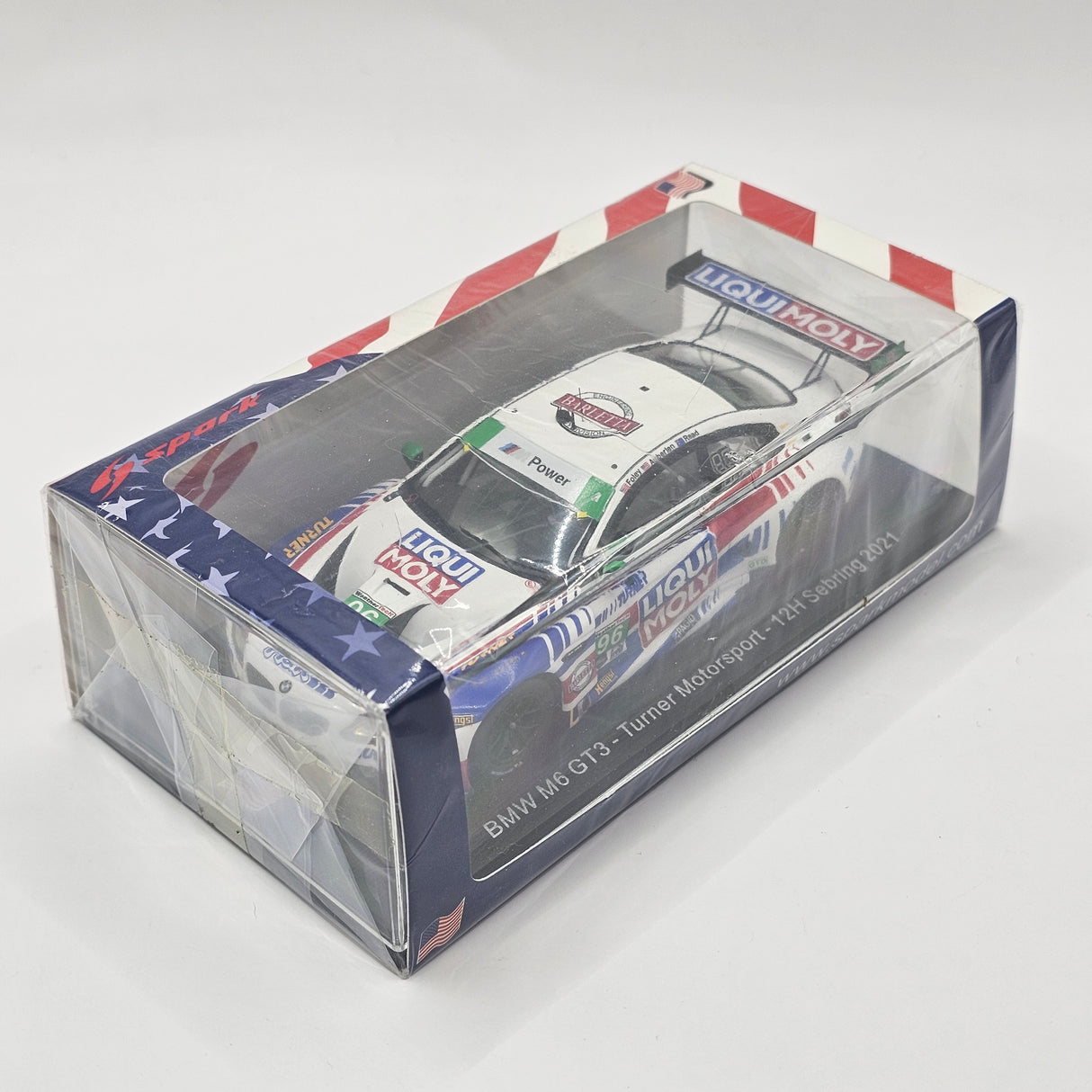 Spark BMW M6 GT3 #96 Turner Motorsport 12H Sebring 2021 Auberlen/Foley/Read (300pcs) 1/43 Scale