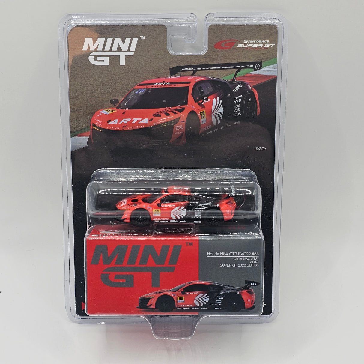 Mini GT Honda NSX GT3 EVO22 #55 ARTA 2022 Super GT Series 1/64 Scale
