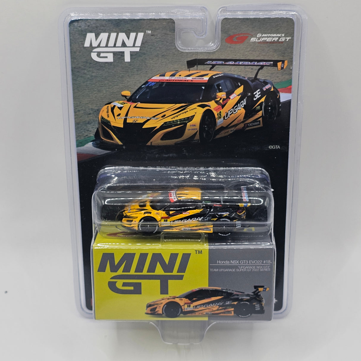Mini GT Honda NSX GT3 EVO22 #18 TEAM UPGARAGE 2022 SUPER GT SERIES 1/64 Scale