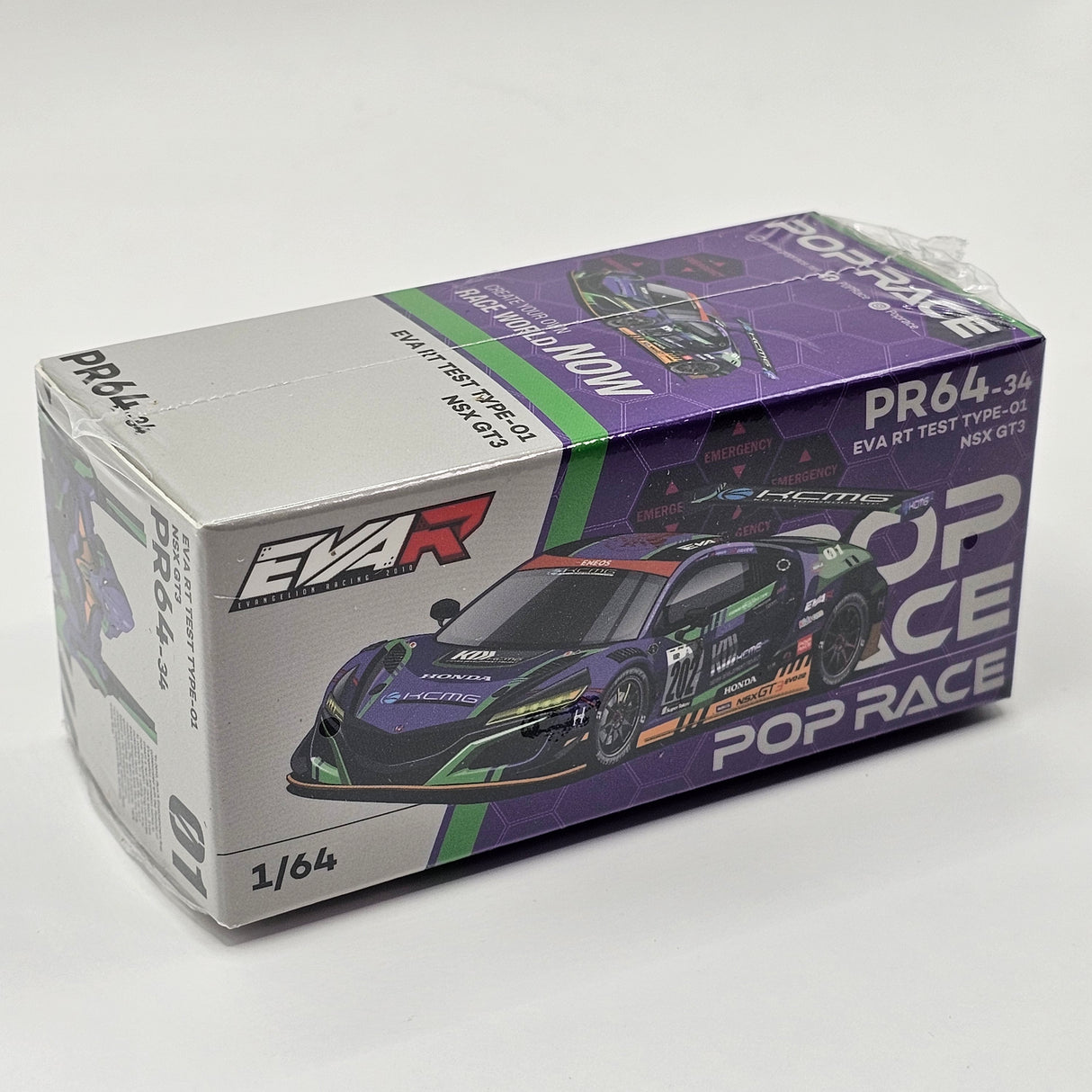 Pop Race Honda NSX GT3 EVO22 Eva Test TYPE-01 KCMG 1/64 Scale