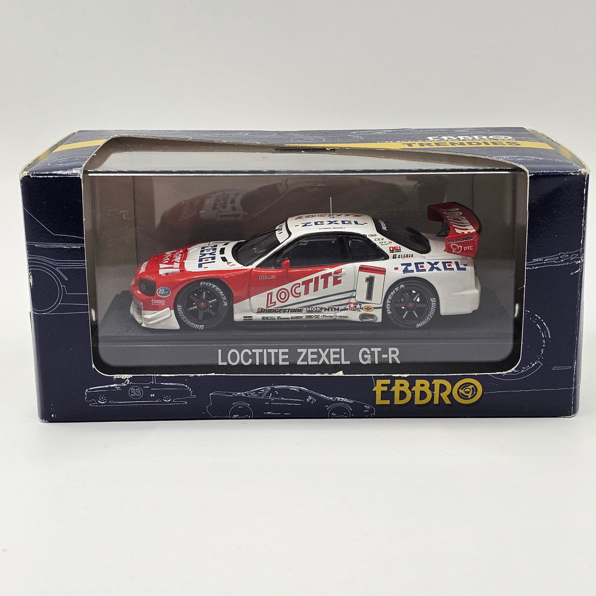 EBBRO Nissan Nismo Skyline GT-R R34 #1 Loctite Zexel JGTC GT500 2000 1/43 Scale
