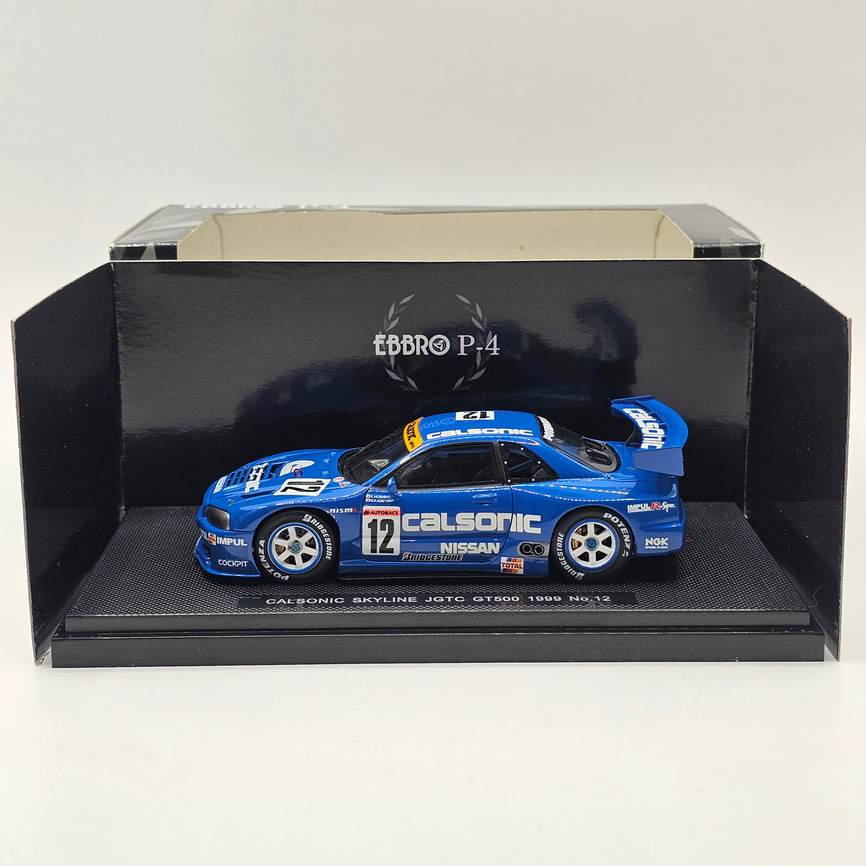 EBBRO Nissan Skyline R34 GT-R #12 Calsonic JGTC GT500 1999 Resin Collection 1/43 Scale