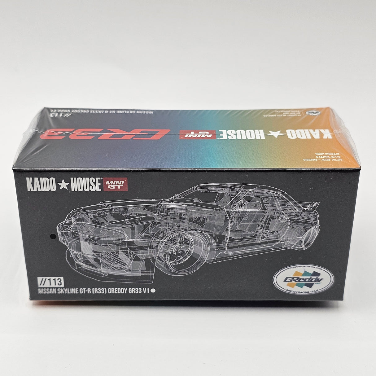 Mini GT x Kaido House Nissan Skyline GT-R R33 GReddy GR33 V1 1/64 Scale