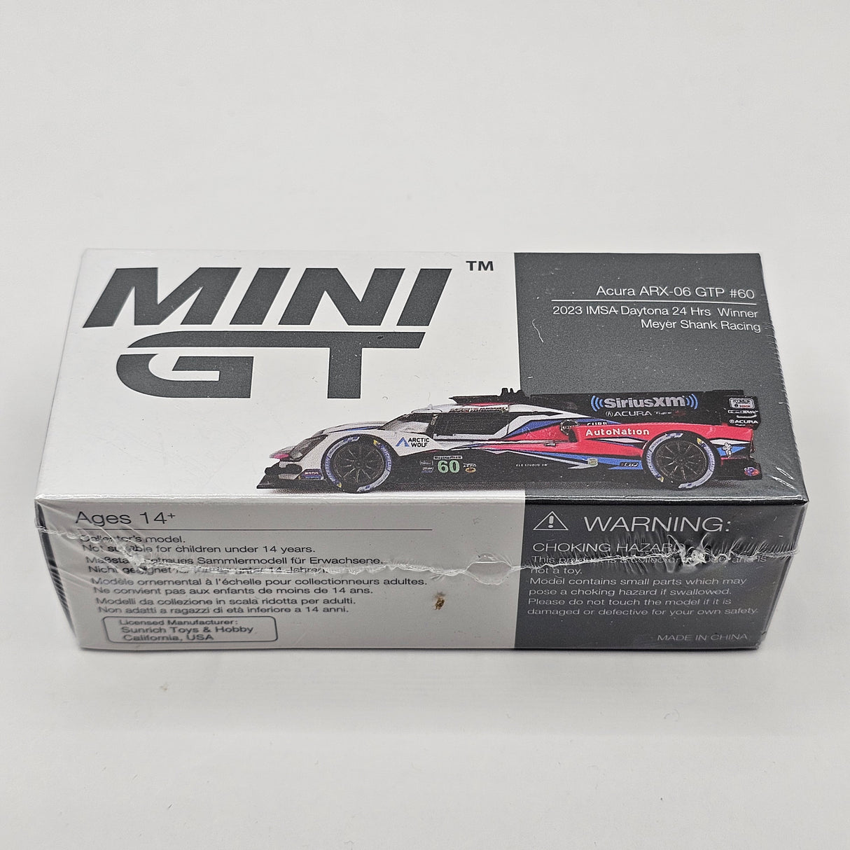 Mini GT Acura ARX-06 GTP #60 Meyer Shank Racing 2023 IMSA Daytona 24HRS Winner 1/64 Scale