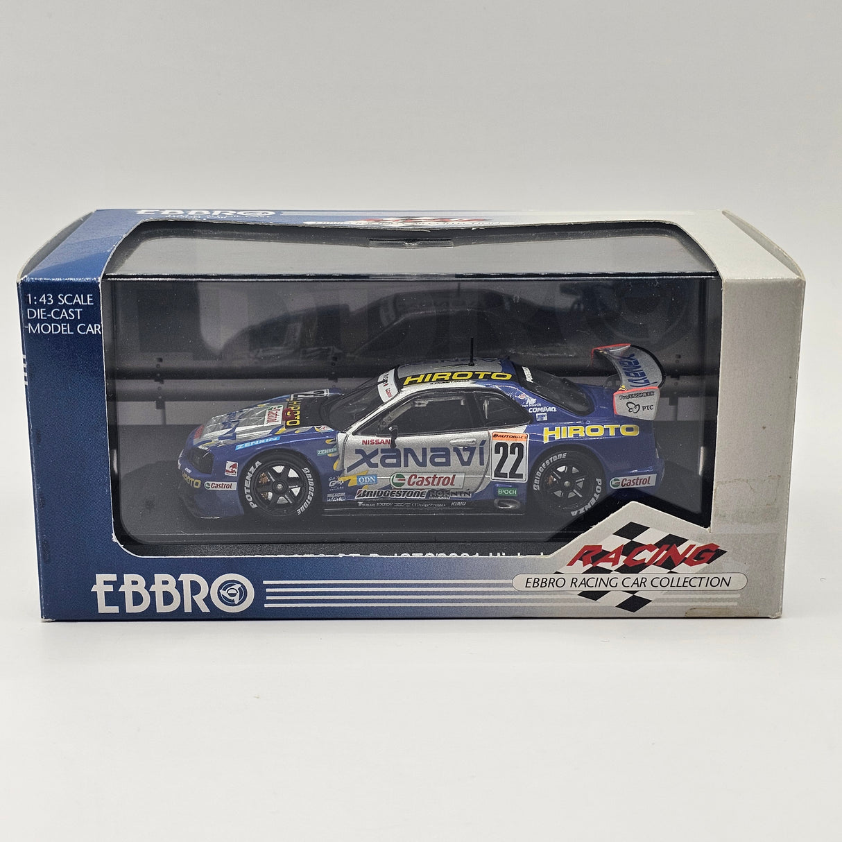 EBBRO Nissan Skyline R34 GT-R #22 Xanavi Hiroto JGTC GT500 2001 High Force 1/43 Scale