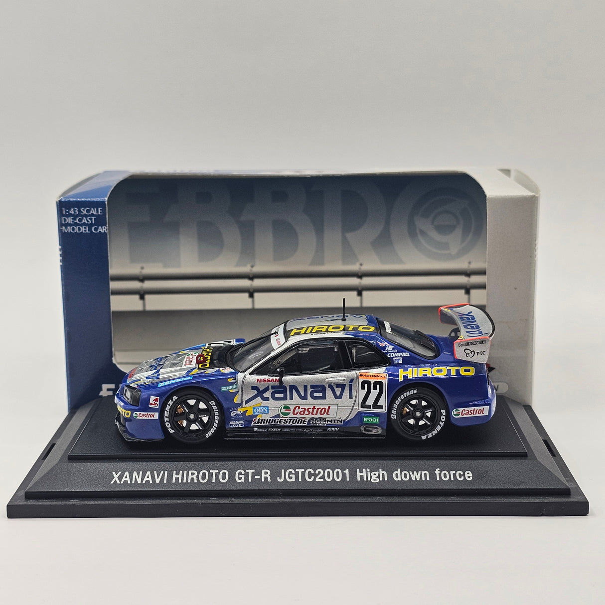 EBBRO Nissan Skyline R34 GT-R #22 Xanavi Hiroto JGTC GT500 2001 High Force 1/43 Scale
