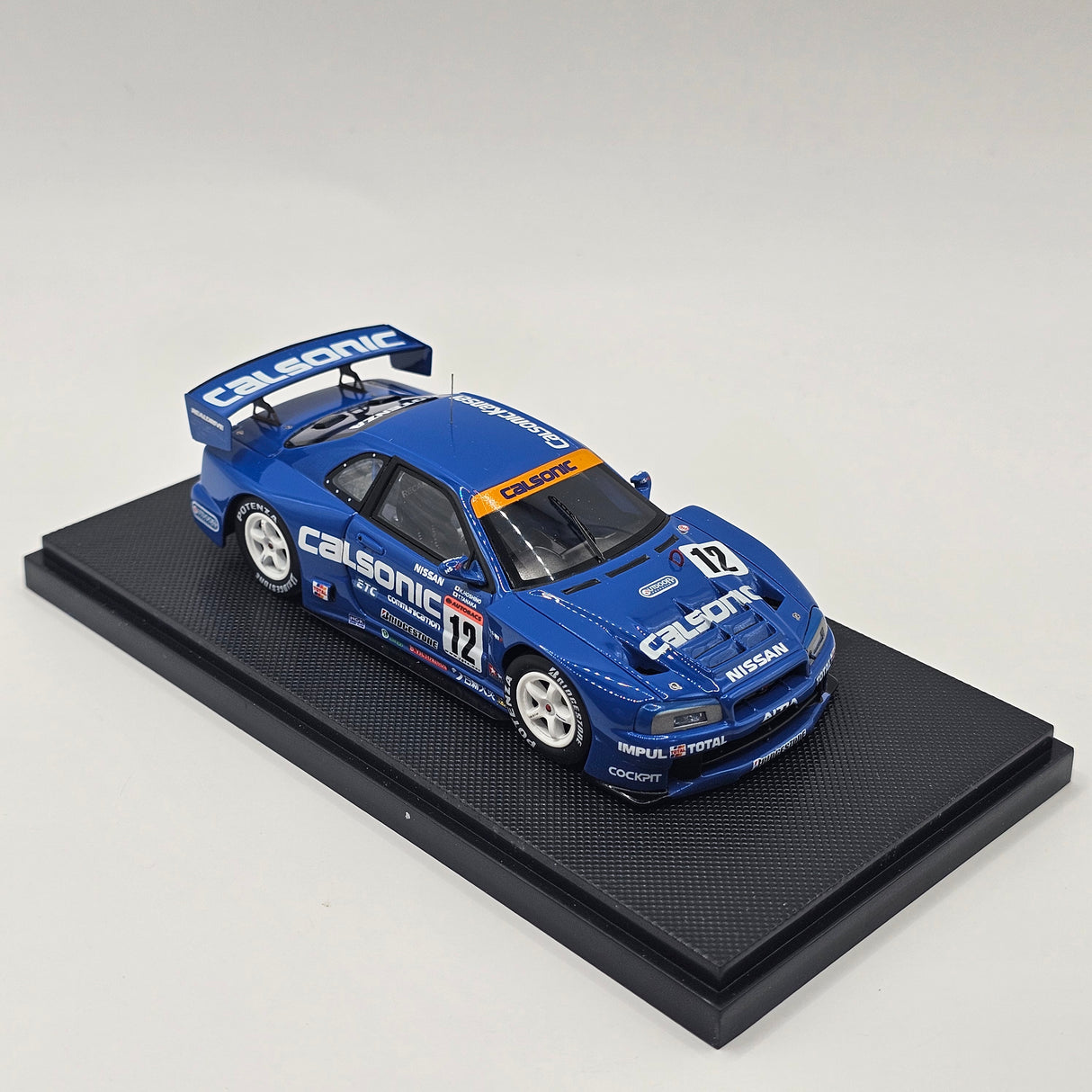 EBBRO P4 Nissan Skyline R34 GT-R #12 Calsonic JGTC GT500 2002 Resin Collection 1/43 Scale