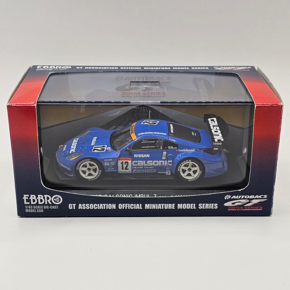 EBBRO Nissan Z No. 12 Calsonic Impul Super GT GT500 2004 - Limited Edition 1/43 Scale