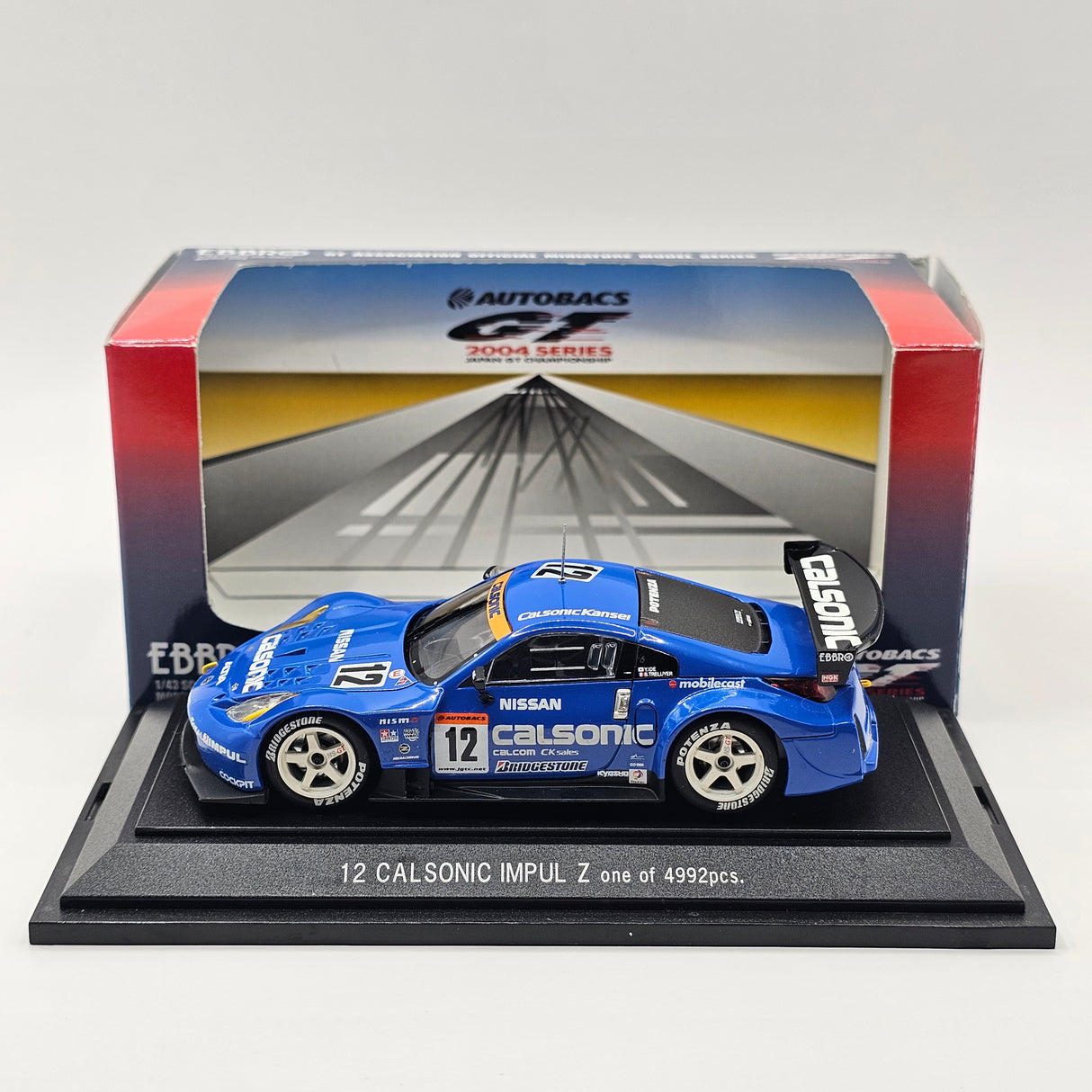 EBBRO Nissan Z No. 12 Calsonic Impul Super GT GT500 2004 - Limited Edition 1/43 Scale