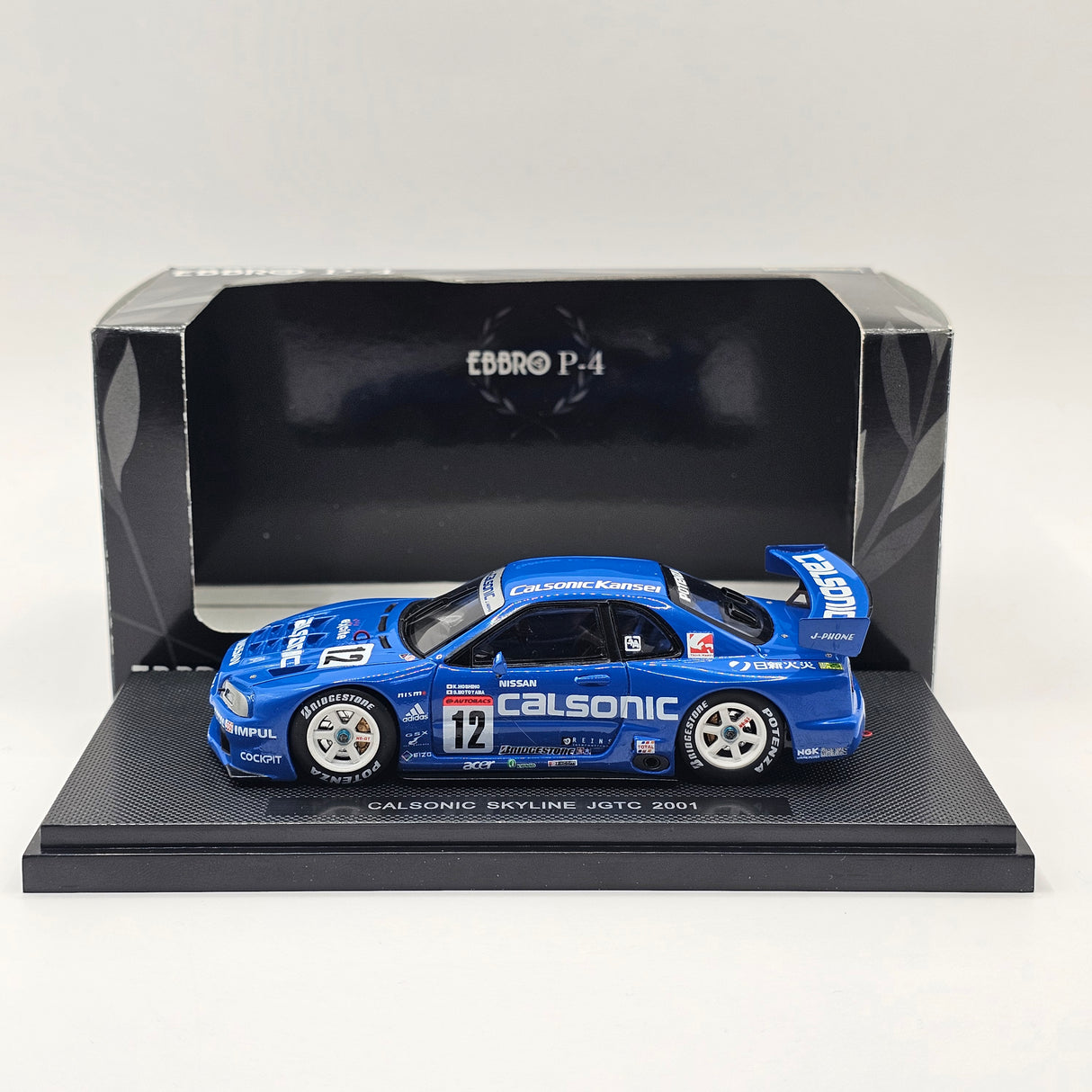 EBBRO Nissan Skyline R34 GT-R #12 Calsonic JGTC GT500 2001 Resin Collection 1/43 Scale