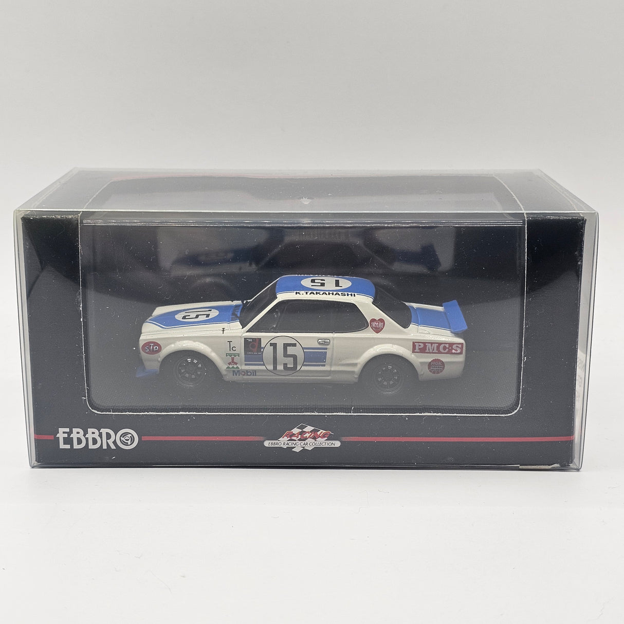 EBBRO Nissan Skyline GT-R KPGC10 Racing #15 (White/Blue) 1/43 Scale