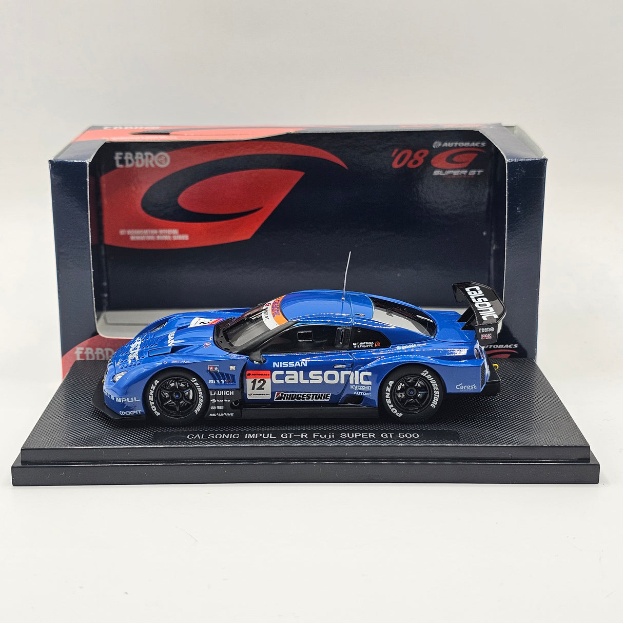 EBBRO Nissan GT-R #12 Calsonic Impul Super GT GT500 Fuji 2008 1/43 Scale