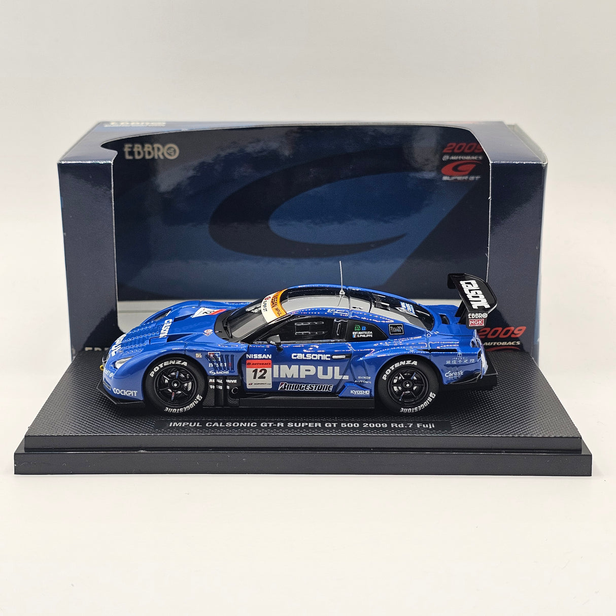 EBBRO Nissan GT-R #12 Calsonic Impul Super GT GT500 Rd. 7 Fuji 2009 1/43 Scale