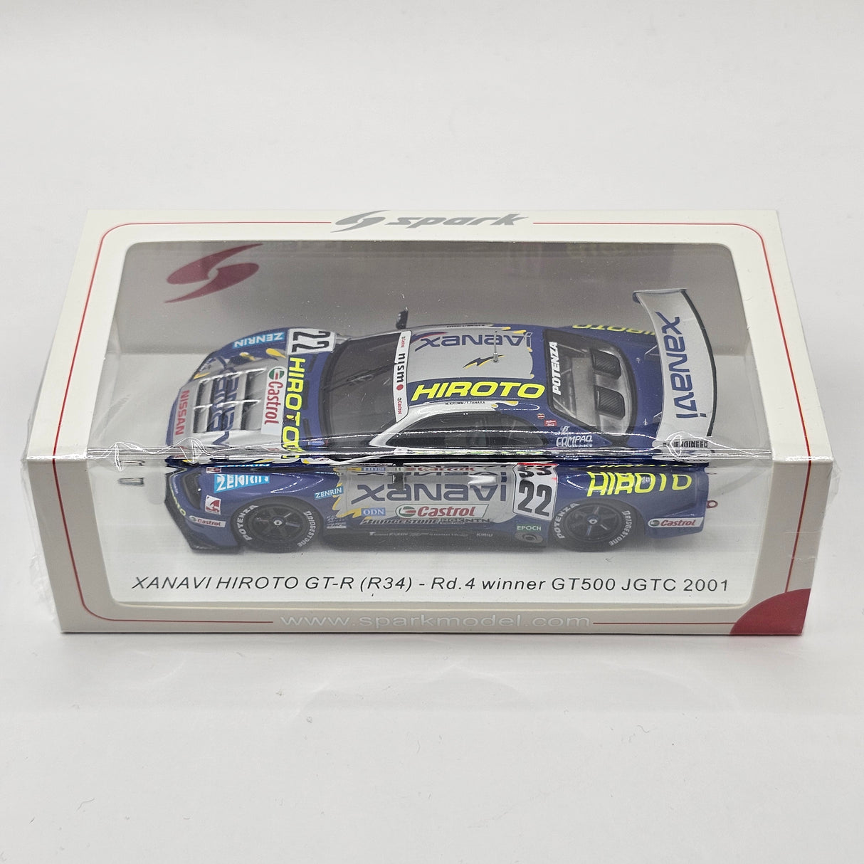 Spark Nissan Skyline R34 GT-R #22 Xanavi Hiroto JGTC GT500 2001 1/43 Scale SJ168