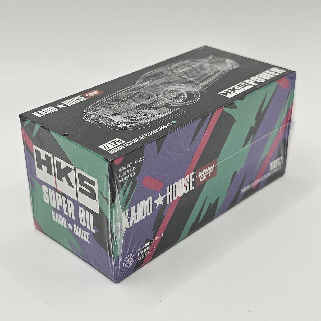 Mini GT x Kaido House Nissan Skyline GT-R (R33) HKS V1 KHMG129 1/64 Scale