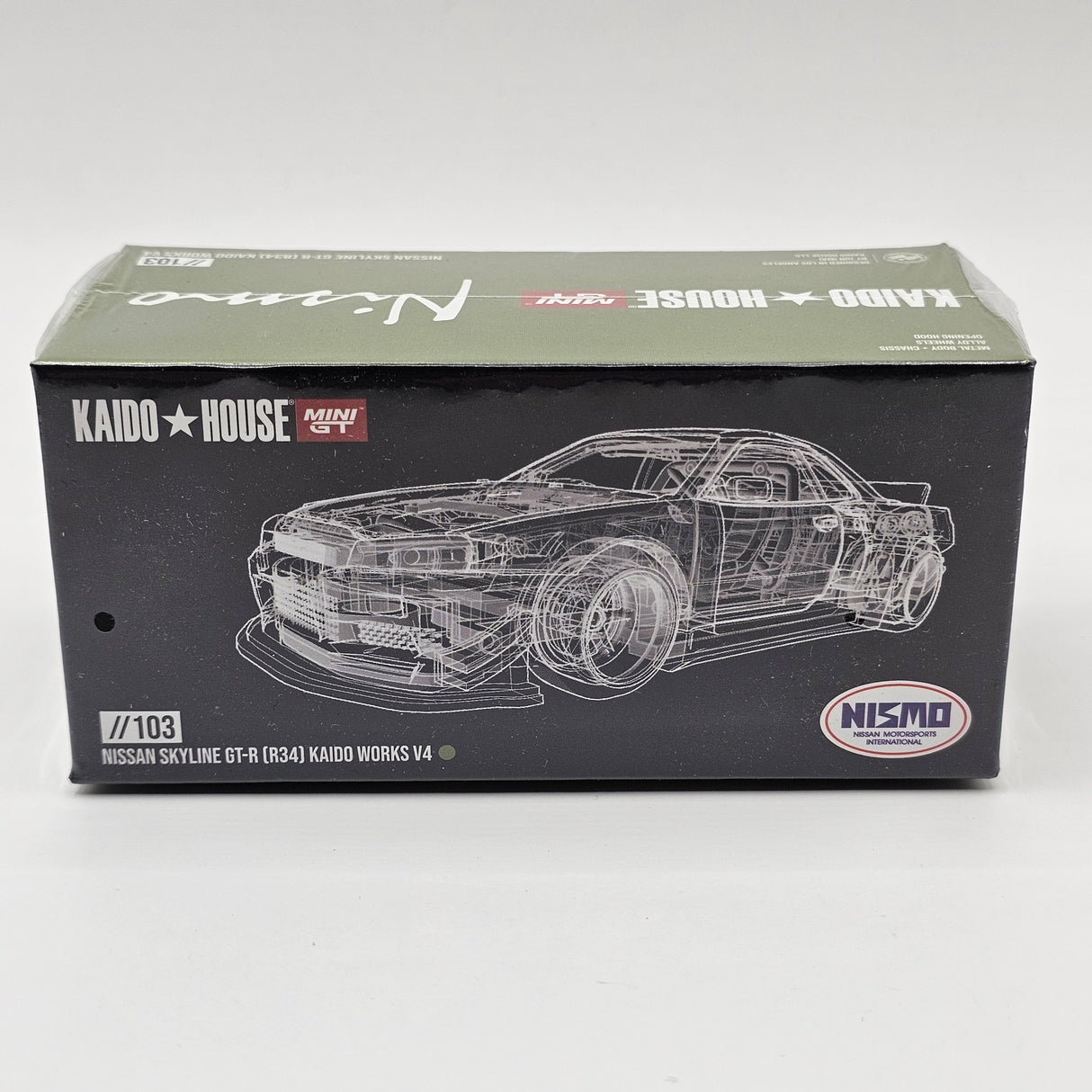 Mini GT x Kaido House Nissan Skyline GT-R (R34) Kaido Works V4 KHMG103 1/64 Scale