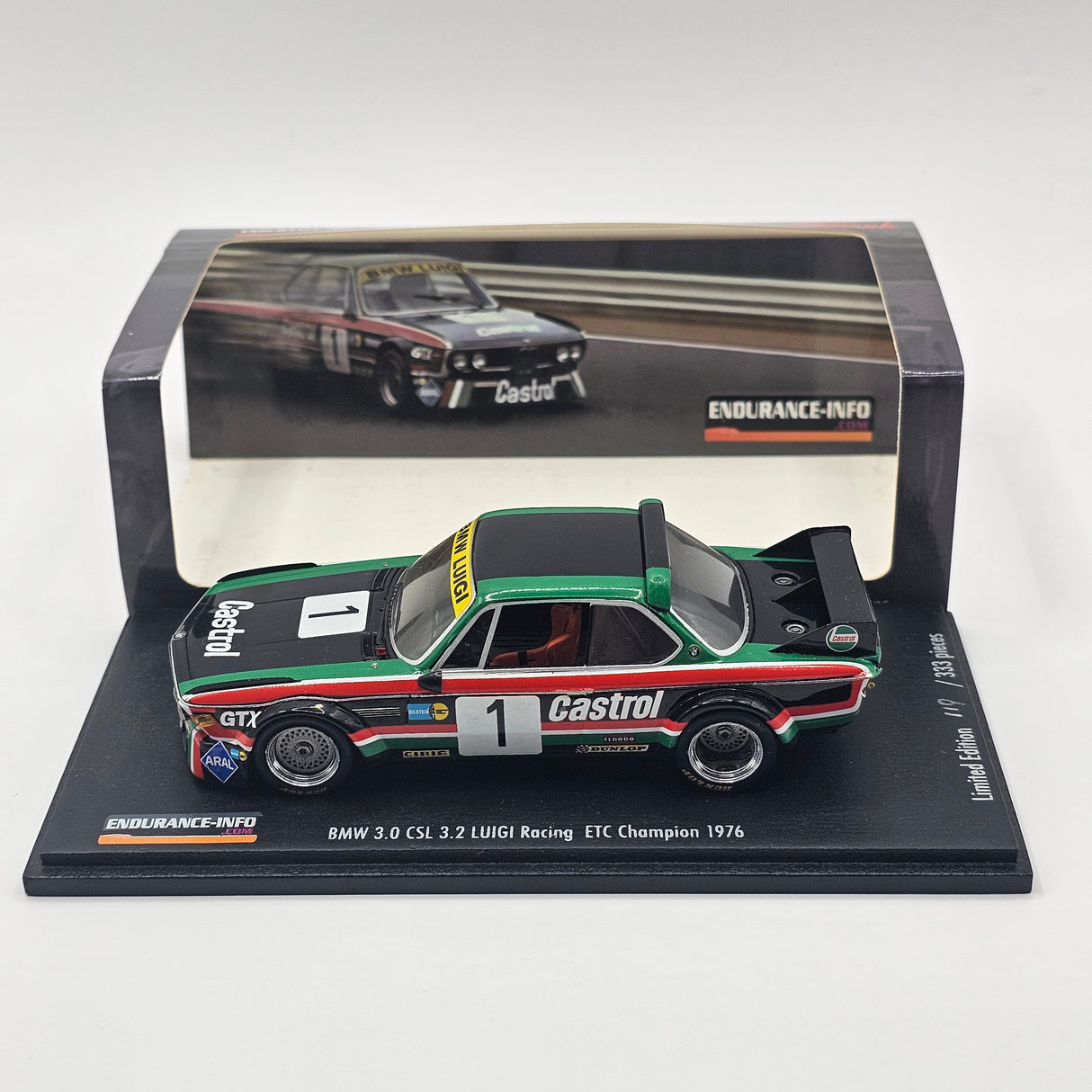 Spark BMW 3.0 CSL 3.2 No.1 Luigi Racing ETC Champion 1976 1/43 Scale