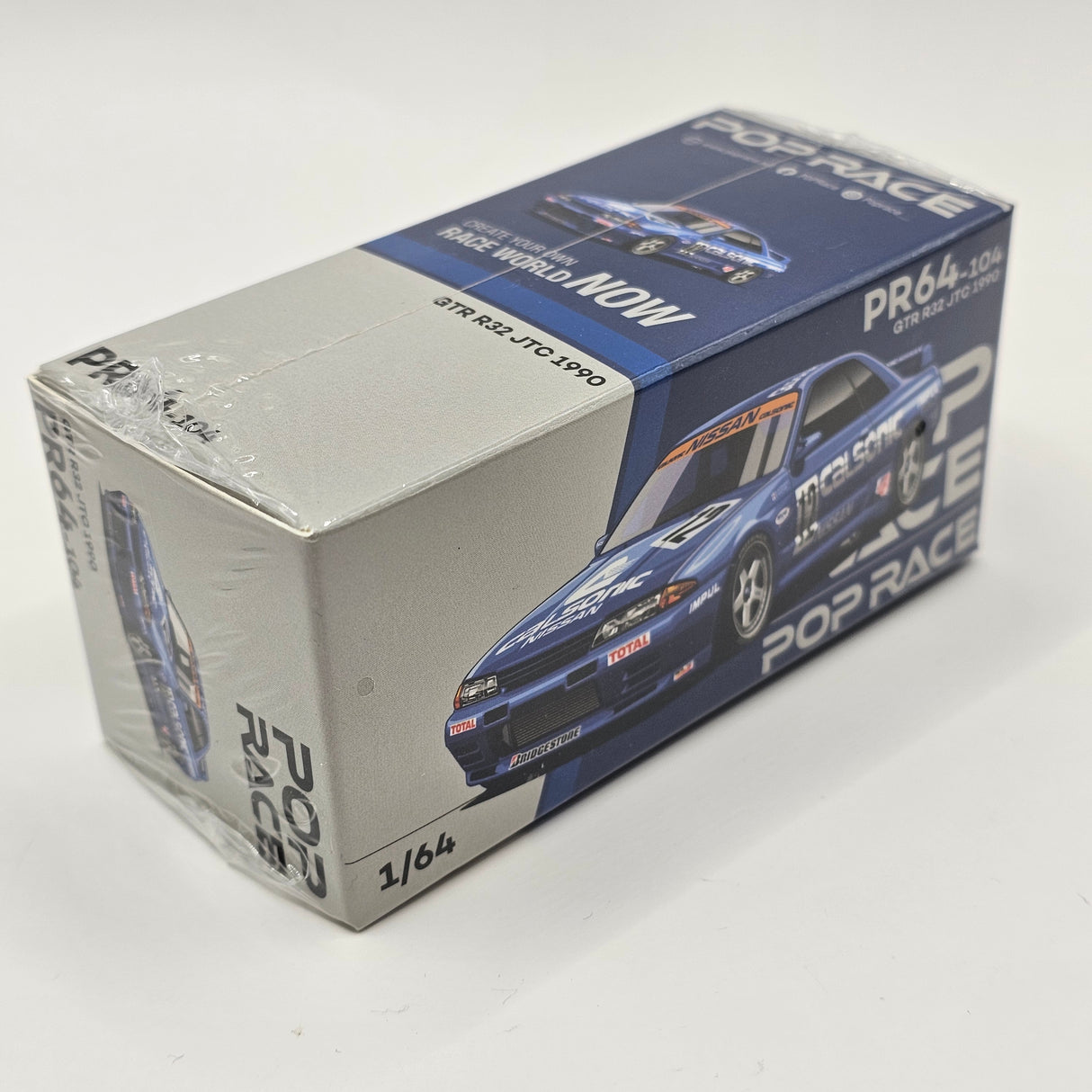 Pop Race Nissan Skyline GT-R R32 JTC 1990 Calsonic 1/64 Scale