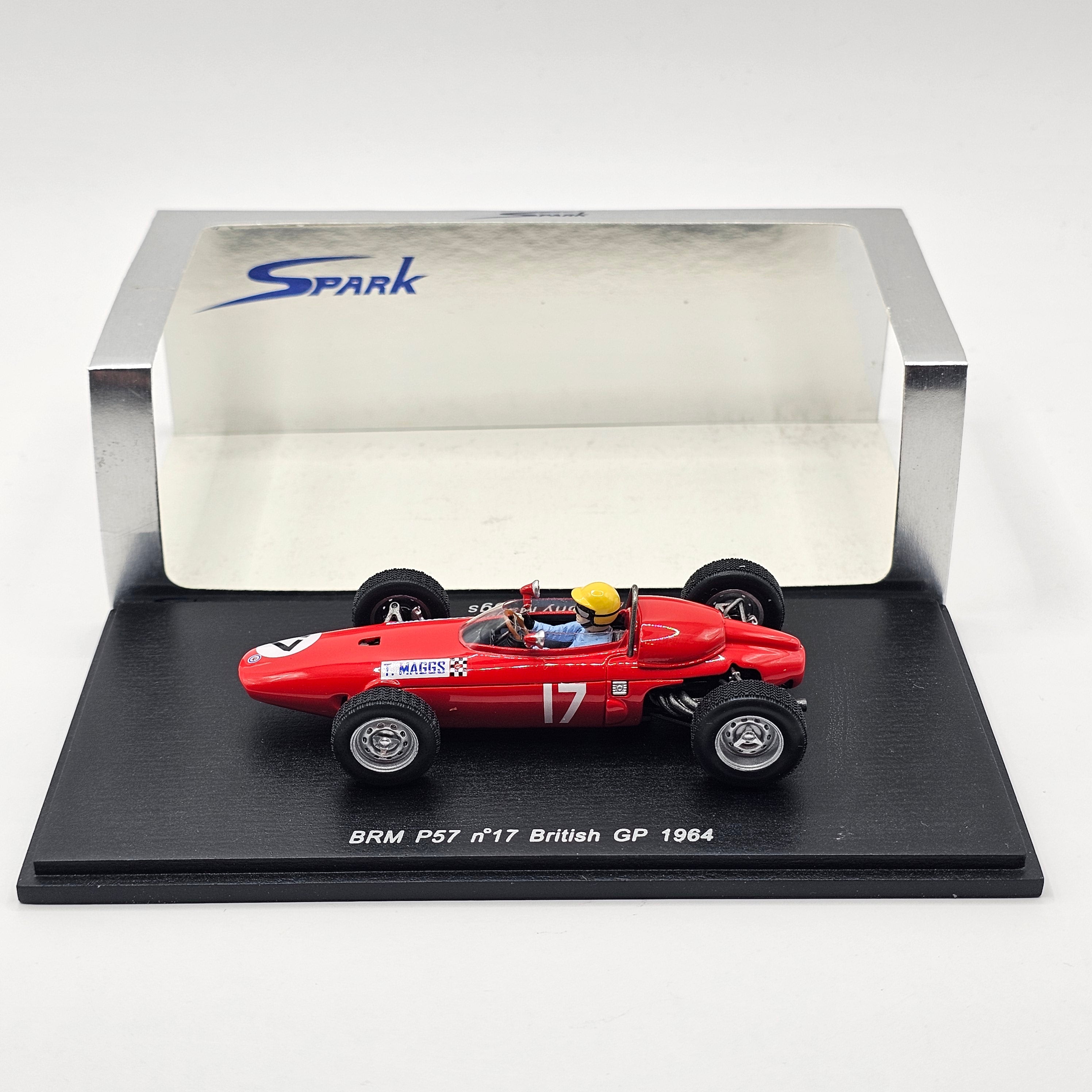 Spark 1:43 T. Maggs BRM P57 N° 17 GP Grande-Bretagne de Formule 1 1964 S1666 modèle voiture